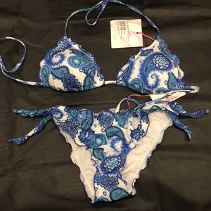 2bekini Italian paisley blue bikini set